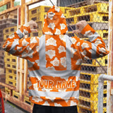 Hi Vis Zip Hoodie Reflective Tapes Orange Neon Flowers 2 Custom Name Safety Workwear For Workers, Truckers, Operators
