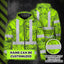 Orange Neon Flowers Hi-Vis Zip Hoodie