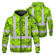 Orange Neon Flowers Hi-Vis Zip Hoodie