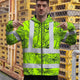 Orange Neon Flowers Hi-Vis Zip Hoodie