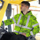 Orange Neon Flowers Hi-Vis Zip Hoodie