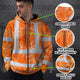 Orange Neon Flowers Hi-Vis Zip Hoodie
