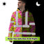 Pink Neon And Lime Flowers Hi-Vis Zip Hoodie