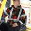Red Neon Flowers Hi-Vis Zip Hoodie