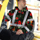 Red Neon Flowers Hi-Vis Zip Hoodie