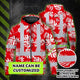 Red Neon Flowers Hi-Vis Zip Hoodie