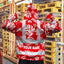 Red Neon Flowers Hi-Vis Zip Hoodie