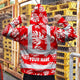 Red Neon Flowers Hi-Vis Zip Hoodie