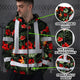 Red Neon Flowers Hi-Vis Zip Hoodie