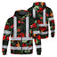 Red Neon Flowers Hi-Vis Zip Hoodie