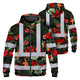 Red Neon Flowers Hi-Vis Zip Hoodie