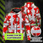 Red Neon Flowers Hi-Vis Zip Hoodie