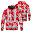 Red Neon Flowers Hi-Vis Zip Hoodie