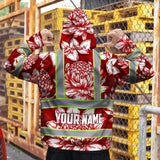 Hi Vis Zip Hoodie Reflective Tapes Red Neon White Protea Custom Name Safety Workwear For Workers, Truckers, Operators