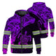 Violet Neon Turtle Hi-Vis Zip Hoodie