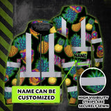 Hi Vis Zip Hoodie Reflective Tapes Yellow Neon Skull Custom Name Safety Workwear For Workers, Truckers, Operators
