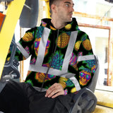 Hi Vis Zip Hoodie Reflective Tapes Yellow Neon Skull Custom Name Safety Workwear For Workers, Truckers, Operators