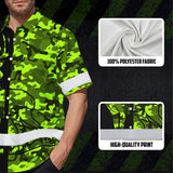 High Visibility Hawaiian Shirt Camo Hunting Deer Design, Reflective Hi Vis Custom Name Hoodie For Hunting Lover