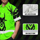 High Visibility Hawaiian Shirt Deer Hunting Design, Reflective Hi Vis Custom Name Hoodie For Hunting Lover