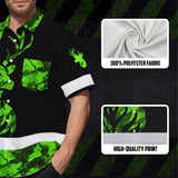 High Visibility Hawaiian Shirt Deer With Hunting Design, Reflective Hi Vis Custom Name Hoodie For Hunting Lover