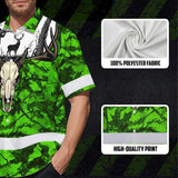 High Visibility Hawaiian Shirt Pattern Camo Hunting And Skull Deer Design, Reflective Hi Vis Custom Name Hoodie For Hunting Lover