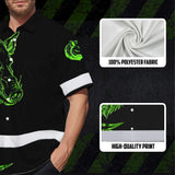 High Visibility Hawaiian Shirt Reflective Black And Green Camo Wild Boar Hunting Custom Name Safety Workwear