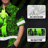 High Visibility Hawaiian Shirt Reflective Black And Green Neon 2 Hunting Custom Name Safety Workwear For Company, Group, Team, Hunters, Hunting Lovers