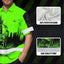 High Visibility Hawaiian Shirt Reflective Black And Green Neon Hunting Hi-Vis Hawaiian Shirt