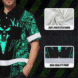 High Visibility Hawaiian Shirt Reflective Black And Mint Neon Hunting Custom Name Safety Workwear For Company, Group, Team, Hunters, Hunting Lovers