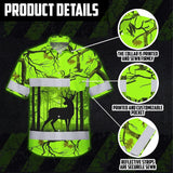 High Visibility Hawaiian Shirt Reflective Deer Hunting Custom Name Safety Workwear