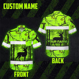 High Visibility Hawaiian Shirt Reflective Deer Hunting Custom Name Safety Workwear