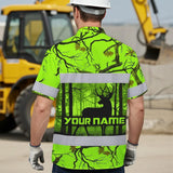 High Visibility Hawaiian Shirt Reflective Deer Hunting Custom Name Safety Workwear