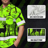 High Visibility Hawaiian Shirt Reflective Deer Hunting Custom Name Safety Workwear