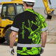 High Visibility Hawaiian Shirt Reflective Green Neon Deer Hunting Hi-Vis Hawaiian Shirt