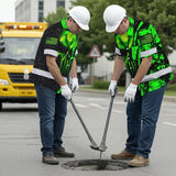 High Visibility Hawaiian Shirt Reflective Tapes Green Neon Skull Camo Hunting Custom Name