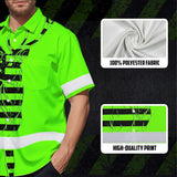 High Visibility Hawaiian Shirt US Flag And Deer Hunting Design, Reflective Hi Vis Custom Name Hoodie For Hunting Lover