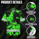 Personalized High Visibility Hawaiian Shirt, Tie Dyed Collection safety Reflective Workwear for Men, Women
