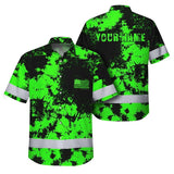 Personalized High Visibility Hawaiian Shirt, Tie Dyed Collection safety Reflective Workwear for Men, Women