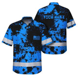 Personalized High Visibility Hawaiian Shirt, Tie Dyed Collection safety Reflective Workwear for Men, Women
