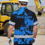 Personalized High Visibility Hawaiian Shirt, Tie Dyed Collection safety Reflective Workwear for Men, Women