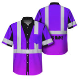 Reflective Hi Vis Hawaiian Shirt - Violet Tape Safety Workwear Unisex