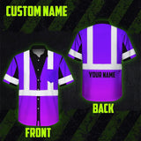 Reflective Hi Vis Hawaiian Shirt - Violet Tape Safety Workwear Unisex