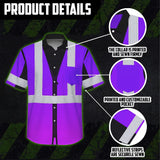 Reflective Hi Vis Hawaiian Shirt - Violet Tape Safety Workwear Unisex